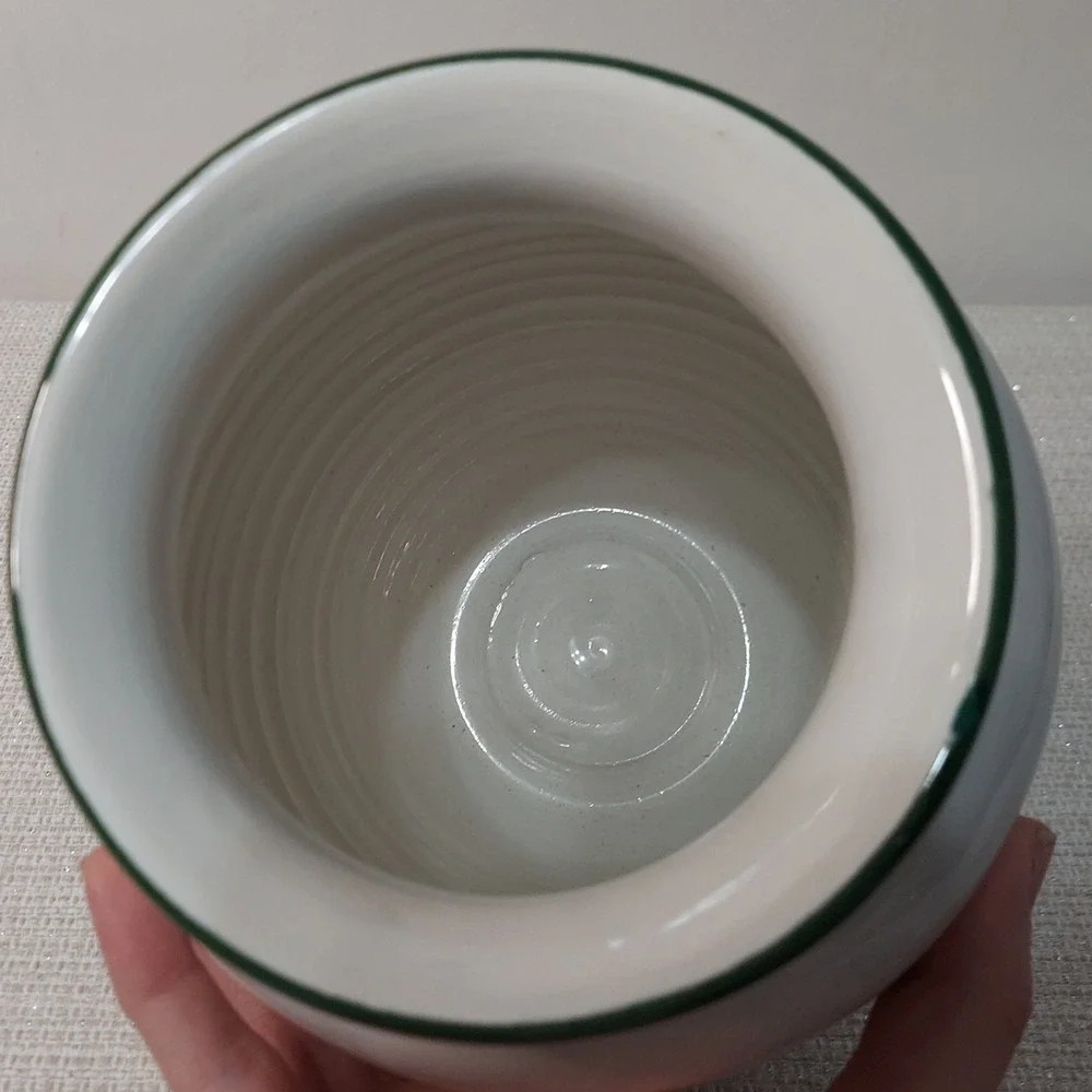 Coop Ceramiche Toscane Italy Handpainted‎ Grape Ceramic Vase White Green Purple